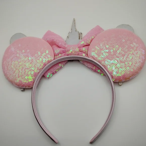Disney Pink Sequin Disney Castle Castle Headband Brand-new - Picture 2 of 2